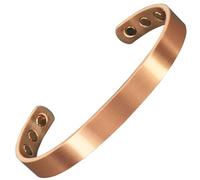 Pure Copper Magnetic Bracelet Men Women Copper Bangle Cuff 6 Neodymium Magnets Unisex Adjustable-CSL (L: Wrist 19.5-22cm/7.7-8.6”)