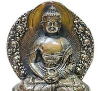 Pure Copper Sakyamuni Buddha Statue Sculpture Brass Buddhist Statuette Zen Figurine Home Decor Office Lucky Feng Shui Decoration Crafts Ornaments Art collection