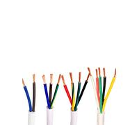 Pure Copper Soft Sheathed Wire 2 3 4 5 Cores 18 17 15 20 AWG 5Meters PVC Control Cable RVV White Signal Wire(5 Cores,17AWG 1mm2)
