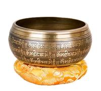 Pure Copper Tibetan Singing Bowl Handmade, Buddha Sound Buddhist Bowl for Yoga Meditation Chime Singing Bowls(10.8cm)