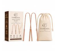 Pure Copper Tongue Scraper Set of 2 with Travel Pouch