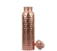 Pure Copper Water Bottle - 1000ml (34 oz) Leak-Proof Ayurvedic Bottle | Handmade, BPA-Free, Joint-Free Design for Health, Yoga, Office & Travel | Ideal for Hydration & Detox (Hammered)