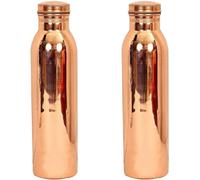 Pure Copper Water Bottle - 34 Oz Extra Large -Ayurvedic Pure Copper Vessel For Drinking - Drink More Water, Lower Your Sugar Intake And Enjoy The Health Benefits Immediately Set of 2