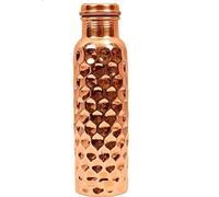 Pure Copper Water Bottle Diamond Design Leak Proof And Jointless Bottle For Home College Office Travel- Pack Of 1 Copper Water Bottle (1000 ML)