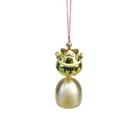Pure Copper Wind Chime Lucky Cat Pendant Doorbell Decoration, Gold Tone Hanging Bell for Birthday Wedding Christmas Party, 2.8cm Diameter, Cable Length 5-6cm, 1 Piece