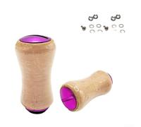 Pure Cork Round Knob Kit for DAIWA For ZILLION For ALPHAS For TATULA Baitcasting Reel Handle Modification (2set purple)
