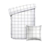 Pure Cotton 2 Piece Single Bed Set - Duvet Cover 135 x 200 cm and Pillowcase 80 x 80 cm - 100% Cotton Sateen 200 Thread Count 120 g/m² - Oeko-Tex Certified - Eleonore - Taupe