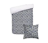 Pure Cotton 2-Piece Single Bedding Set - Duvet Cover 140 x 200 cm and 1 Pillowcase 63 x 63 cm - 100% Cotton Satin, 80 Thread Count - Oeko-TEX Certified - Floral Dawn - White