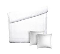 Pure Cotton 3-Piece Double Bedding Set - Duvet Cover 240 x 220 cm & 2 Pillowcases 63 x 63 cm - 100% Cotton Satin, 80 Thread Count, 120 GSM - Oeko-TEX Certified - Silhouette - White/White