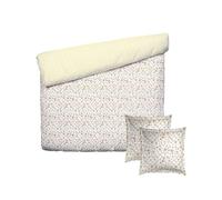 Pure Cotton 3-Piece Double Bedding Set - Duvet Cover 240 x 220 cm and 2 Pillowcases 63 x 63 cm - 100% Cotton Satin, 80 Thread Count - Oeko-TEX Certified - August Bouquet - Yellow