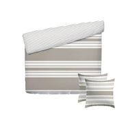 Pure Cotton 3-Piece Double Bedding Set - Duvet Cover 240 x 220 cm and 2 Pillowcases 63 x 63 cm - 100% Cotton Satin, 80 Thread Count - Oeko-TEX Certified - Erida - Taupe