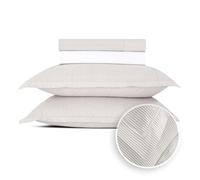 Pure Cotton 4-Piece Bed Linen for 2-100% Cotton Percale - 200 Thread Count 122 g/m², Oeko-Tex - 1 Flat Sheet 230 x 290 cm, Fitted Sheet 180 x 200 x 30 cm, 2 Pillowcases 50 x 80 cm - Horizon - Taupe