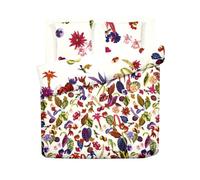 Pure Cotton - Bedding Set Duvet Cover + 2 Pillowcases - Cotton Satin Bed Linen - 240 x 220 cm + 2 x (63 x 63 cm) - Floral Garden, Multico
