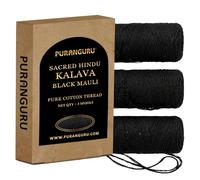 Pure Cotton Black Kalava Moli Thread | 3 Spools x 50 Mtr | Nazar Kala Dhaga