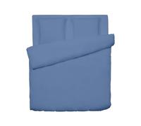 Pure Cotton - Duvet Cover Set + 2 Pillowcases - 100% Cotton Satin Bed Linen - 260 x 240 cm + 2 x (63 x 63 cm) - Arles, Blue