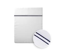 Pure Cotton Flat Sheet for 2 People - Flat Sheet 240 x 300 cm - 100% Cotton Sateen 200 Thread Count 120 g/m² Easy Iron - Soft, Oeko-Tex Certified - Silhouette - Dark Blue/White