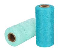 Pure Cotton Hand Sewing Thread, 2 Rolls 8/4 Warp Yarn, Jewelry Blue and Green, 250m Each - Durable and Soft, Ideal for Knitting and Carpet Crafts