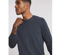 Pure Cotton Long Sleeve Crew Neck TShirt Jacamo Pure Cotton Long Sleeve Crew Neck TShirt Denim Marl L42/44