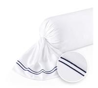 Pure Cotton Set of 2 pillowcases 80 x 80 cm, made of 100% cotton satin with dobby stripes, 200 thread count, 120 g/m², easy to iron, soft, safe, non-toxic, Oeko-Tex certified, Dobby white