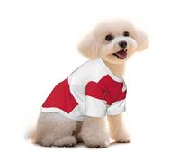 Pure Cotton T-Shirt for Pets - Soft Breathable Dog & Cat Shirt | All-Over Print Short Sleeve Tee for Small Dogs Puppy Boy Girl | Summer Cooling Pet Clothing Greenland flag S