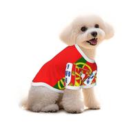Pure Cotton T-Shirt for Pets - Soft Breathable Dog & Cat Shirt | All-Over Print Short Sleeve Tee for Small Dogs Puppy Boy Girl | Summer Cooling Pet Clothing Portuguese flag S