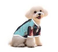 Pure Cotton T-Shirt for Pets - Soft Breathable Dog & Cat Shirt | All-Over Print Short Sleeve Tee for Small Dogs Puppy Boy Girl | Summer Cooling Pet Clothing flamingo S
