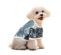 Pure Cotton T-Shirt for Pets - Soft Breathable Dog & Cat Shirt | All-Over Print Short Sleeve Tee for Small Dogs Puppy Boy Girl | Summer Cooling Pet Clothing A cold tiger as ice L
