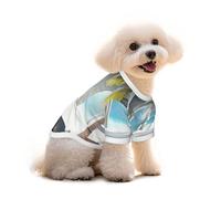 Pure Cotton T-Shirt for Pets - Soft Breathable Dog & Cat Shirt | All-Over Print Short Sleeve Tee for Small Dogs Puppy Boy Girl | Summer Cooling Pet Clothing Beautiful house in the morning M