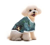 Pure Cotton T-Shirt for Pets - Soft Breathable Dog & Cat Shirt | All-Over Print Short Sleeve Tee for Small Dogs Puppy Boy Girl | Summer Cooling Pet Clothing Forgotten Forest L