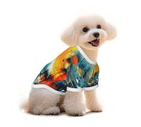Pure Cotton T-Shirt for Pets - Soft Breathable Dog & Cat Shirt | All-Over Print Short Sleeve Tee for Small Dogs Puppy Boy Girl | Summer Cooling Pet Clothing Abstract Swirl Art M