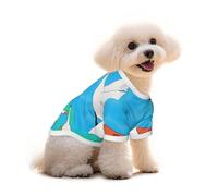 Pure Cotton T-Shirt for Pets - Soft Breathable Dog & Cat Shirt | All-Over Print Short Sleeve Tee for Small Dogs Puppy Boy Girl | Summer Cooling Pet Clothing Geese Harmony Sky S