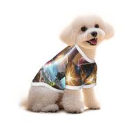 Pure Cotton T-Shirt for Pets - Soft Breathable Dog & Cat Shirt | All-Over Print Short Sleeve Tee for Small Dogs Puppy Boy Girl | Summer Cooling Pet Clothing Future Planet S