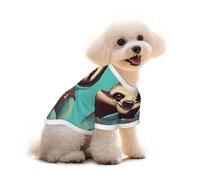 Pure Cotton T-Shirt for Pets - Soft Breathable Dog & Cat Shirt | All-Over Print Short Sleeve Tee for Small Dogs Puppy Boy Girl | Summer Cooling Pet Clothing Cozy Sloth S