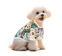 Pure Cotton T-Shirt for Pets - Soft Breathable Dog & Cat Shirt | All-Over Print Short Sleeve Tee for Small Dogs Puppy Boy Girl | Summer Cooling Pet Clothing Watercolor painting landscape L