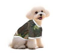 Pure Cotton T-Shirt for Pets - Soft Breathable Dog & Cat Shirt | All-Over Print Short Sleeve Tee for Small Dogs Puppy Boy Girl | Summer Cooling Pet Clothing Fantasy Gardens L