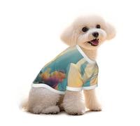 Pure Cotton T-Shirt for Pets - Soft Breathable Dog & Cat Shirt | All-Over Print Short Sleeve Tee for Small Dogs Puppy Boy Girl | Summer Cooling Pet Clothing A lively little river L