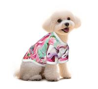 Pure Cotton T-Shirt for Pets - Soft Breathable Dog & Cat Shirt | All-Over Print Short Sleeve Tee for Small Dogs Puppy Boy Girl | Summer Cooling Pet Clothing BlossomHornDream M