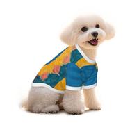 Pure Cotton T-Shirt for Pets - Soft Breathable Dog & Cat Shirt | All-Over Print Short Sleeve Tee for Small Dogs Puppy Boy Girl | Summer Cooling Pet Clothing Sunflower colored glass L