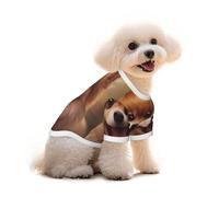 Pure Cotton T-Shirt for Pets - Soft Breathable Dog & Cat Shirt | All-Over Print Short Sleeve Tee for Small Dogs Puppy Boy Girl | Summer Cooling Pet Clothing Happy Pomeranian S