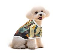 Pure Cotton T-Shirt for Pets - Soft Breathable Dog & Cat Shirt | All-Over Print Short Sleeve Tee for Small Dogs Puppy Boy Girl | Summer Cooling Pet Clothing A warm sunset M