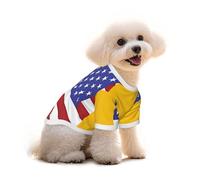 Pure Cotton T-Shirt for Pets - Soft Breathable Dog & Cat Shirt | All-Over Print Short Sleeve Tee for Small Dogs Puppy Boy Girl | Summer Cooling Pet Clothing American Spain Flag L