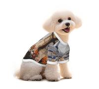 Pure Cotton T-Shirt for Pets - Soft Breathable Dog & Cat Shirt | All-Over Print Short Sleeve Tee for Small Dogs Puppy Boy Girl | Summer Cooling Pet Clothing CafeViewEiffel M