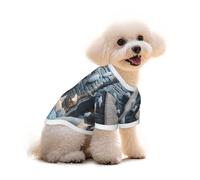 Pure Cotton T-Shirt for Pets - Soft Breathable Dog & Cat Shirt | All-Over Print Short Sleeve Tee for Small Dogs Puppy Boy Girl | Summer Cooling Pet Clothing Bright white castle stones L