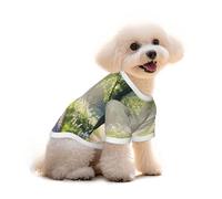 Pure Cotton T-Shirt for Pets - Soft Breathable Dog & Cat Shirt | All-Over Print Short Sleeve Tee for Small Dogs Puppy Boy Girl | Summer Cooling Pet Clothing Beautiful paths in the forest L