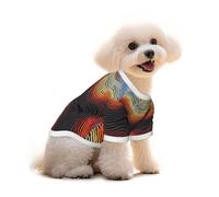 Pure Cotton T-Shirt for Pets - Soft Breathable Dog & Cat Shirt | All-Over Print Short Sleeve Tee for Small Dogs Puppy Boy Girl | Summer Cooling Pet Clothing Canyon waves S