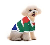 Pure Cotton T-Shirt for Pets - Soft Breathable Dog & Cat Shirt | All-Over Print Short Sleeve Tee for Small Dogs Puppy Boy Girl | Summer Cooling Pet Clothing South Africa flag L