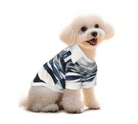 Pure Cotton T-Shirt for Pets - Soft Breathable Dog & Cat Shirt | All-Over Print Short Sleeve Tee for Small Dogs Puppy Boy Girl | Summer Cooling Pet Clothing Fractal Wave Future City S
