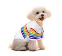 Pure Cotton T-Shirt for Pets - Soft Breathable Dog & Cat Shirt | All-Over Print Short Sleeve Tee for Small Dogs Puppy Boy Girl | Summer Cooling Pet Clothing The Jewish Flag S