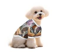 Pure Cotton T-Shirt for Pets - Soft Breathable Dog & Cat Shirt | All-Over Print Short Sleeve Tee for Small Dogs Puppy Boy Girl | Summer Cooling Pet Clothing Beautiful fairy tale town M