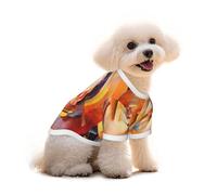 Pure Cotton T-Shirt for Pets - Soft Breathable Dog & Cat Shirt | All-Over Print Short Sleeve Tee for Small Dogs Puppy Boy Girl | Summer Cooling Pet Clothing Golden silk thread S
